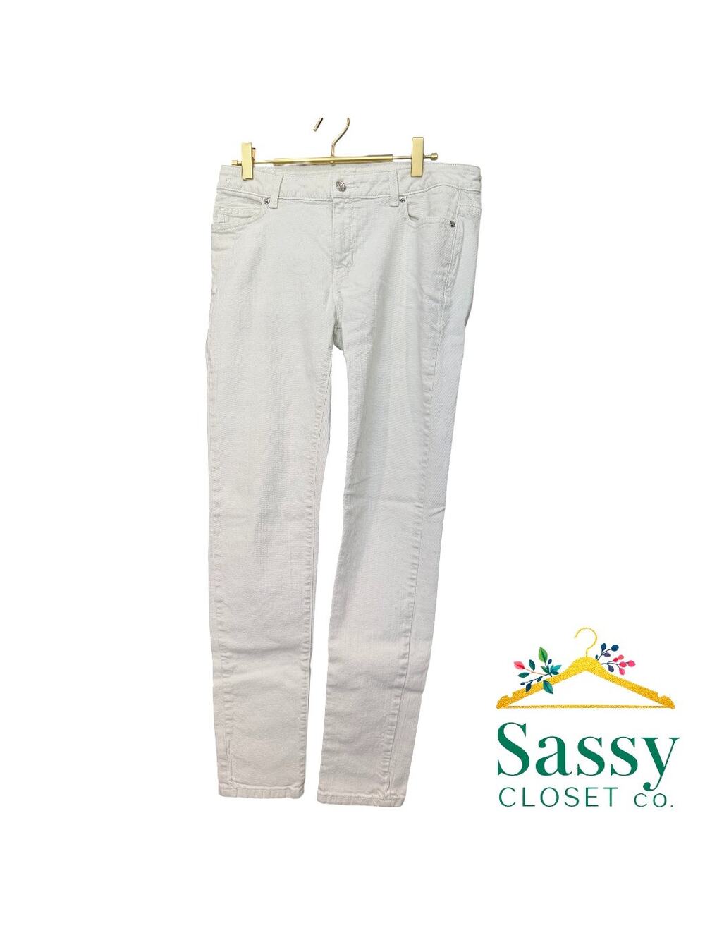 ✨ MICHAEL KORS White Skinny Jeans 8 EUC Comfort Stretch Denim 🤍